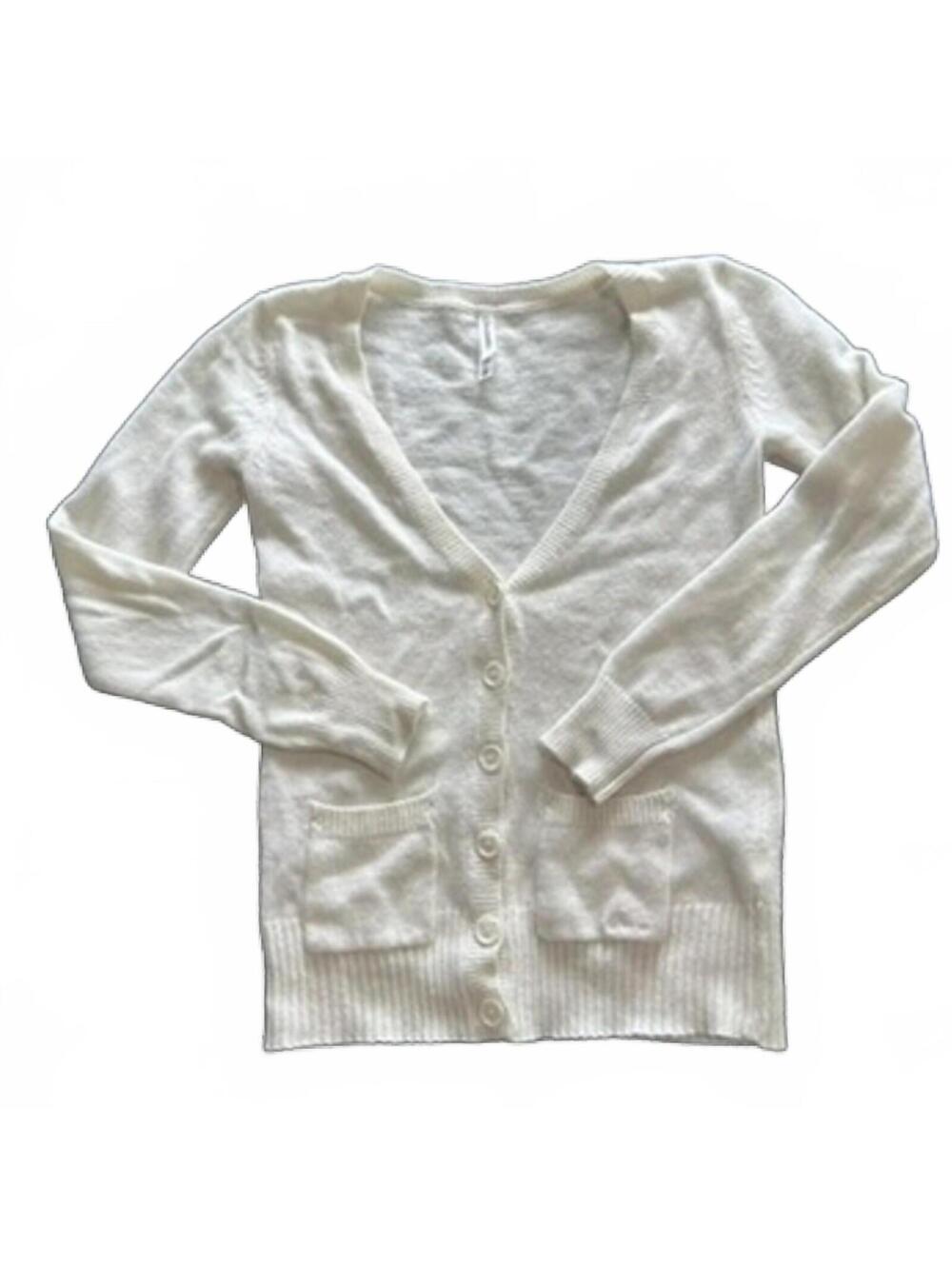 Aeropostale White Button-Up Cardigan Sweater Size SP